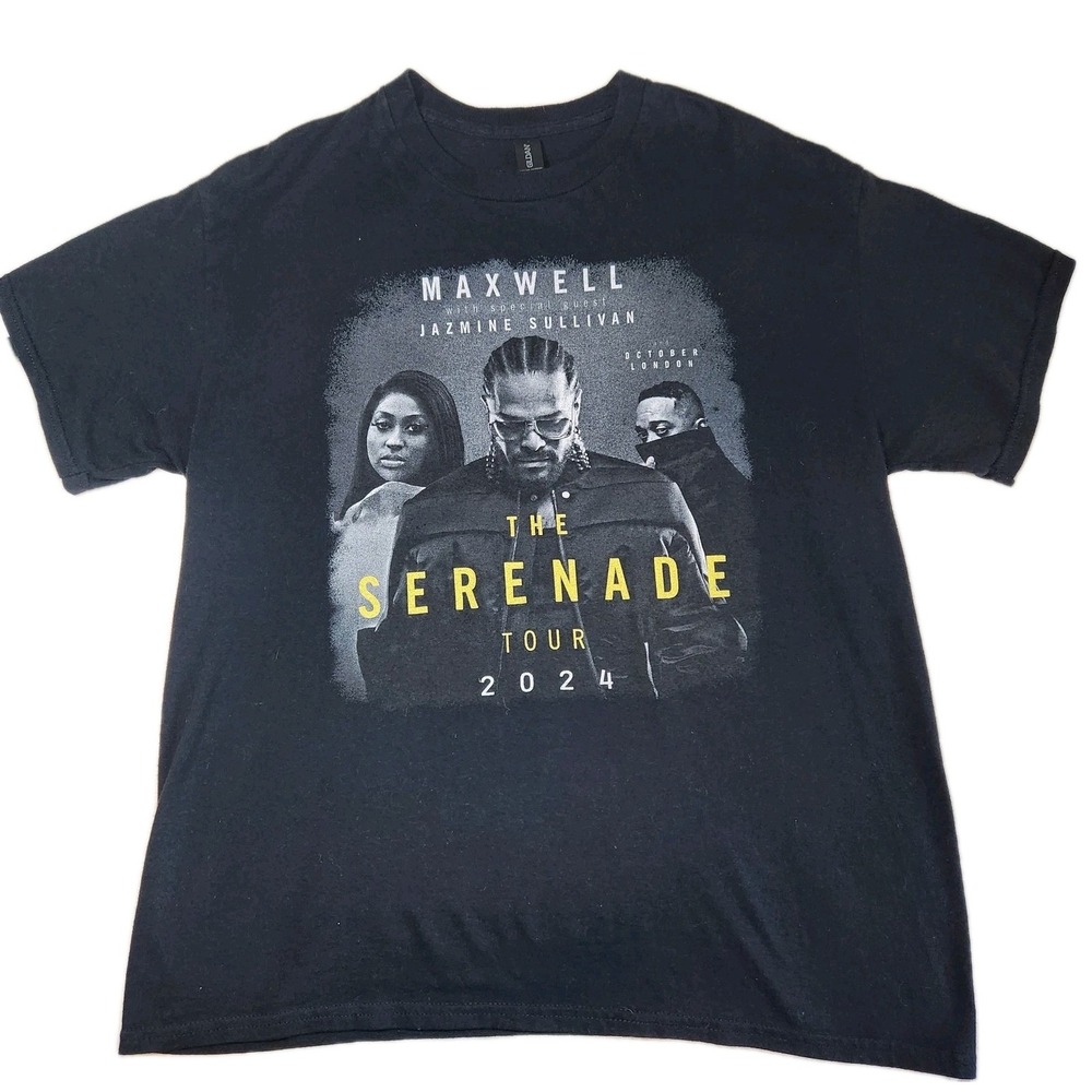 MAXWELL The SERENADE Tour 2024 T-shirt Unisex Large Jazmine Sullivan Black